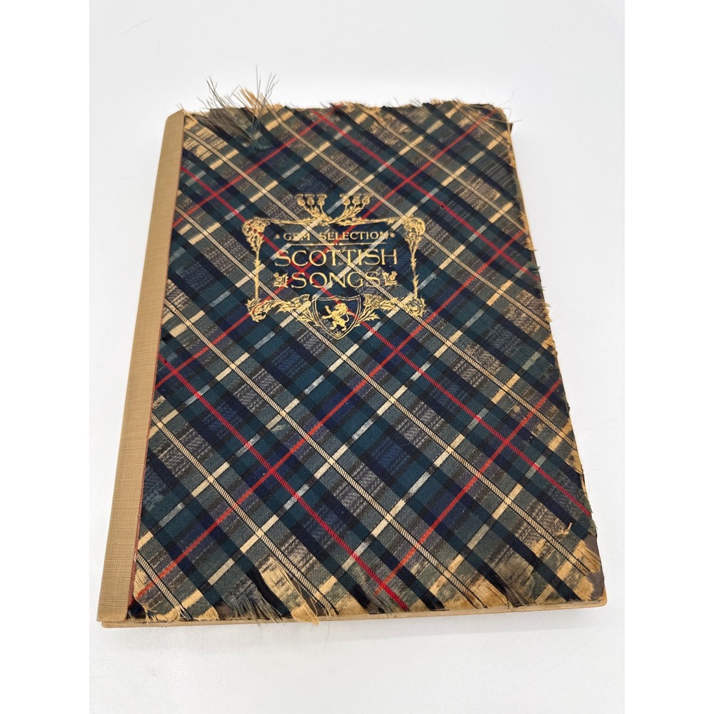 Antique Gem Selection Scottish Songs Book Silk Tartan Cover Mackenzie Clan 1908